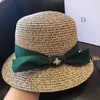 Mode Vintage Vrouwen Strohoed met Bowknot Outdoor Beach Sun Protection Cap Vakantie Travel Classic Stingy Brav Hats