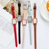 가죽 밴드 여성 시계 패션 성격 직사각형 다이얼 캐주얼 방수 숙녀 시계 고급 손목 시계