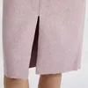 Lizkova Pink Ołówek Spódnica Zima Kobiety Wysoka talia Split Faldas z pasem Eleganckie Oficjalne Damskie Jupes 2810 210708