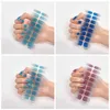 Partihandel Skinnande Glister Nail Stickers för Kvinnor Flickor Gradient Färg 16 stip Tips Fullständig klistermärke Dekaler