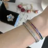 Choucong Brand Ins Toppsäljande Bröllopsarmring Lyxsmycken 18K Vitguld Fill T Princess Cut Flerfärgad 5A Zirkon CZ Diamant Kvinnor Armband Till Julklappar