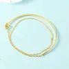Cadeia de link Corrente de cor de prata dourada minimalista Slim Curved Semi-Circular Multi-camada pulseiras simples jóias para mulheres trum22