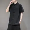 Abbigliamento etnico Estate 2022 Top in lino di cotone Tradizionale cinese per uomo Camicie vintage Colletto alla coreana Tang Suit Clothes 30276