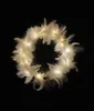 Decoração de festa 10pcs LED Luminous Feather Weather Bandeira da cabeça Garlands Garlands Light Up Hair Wedding Bridesmaid Birthday Gift3369856