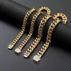Cuban Men's Stainless Steel Chain Link, 6-14mm Wide, Miami, Zircon, Box Lock, Hip Hop Rapper with Large and Heavy Gold Chain Q0809