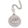 A-Z Anpassade namnbokstäver Gold Silver Mens Fashion Hip Hop Jewelry Iced Out Rotating Letter Pendant Necklace314V