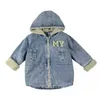 Çocuk giyim erkek ceket kızlar için kapüşonlu peluş yastıklı ceket sonbahar kış denim ceket çocuklar için TZ896 H0909