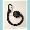 Kluczowe pierścienie biżuteria Monkey Pięść klęcznik 1 Quot Steel Ball Self Obrona 550 Paracord ręcznie wykonany w Chinach Drop dostawa 2021 PV6B3193232