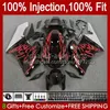 Corpo OEM per carenature HONDA CBR 1000 CBR1000 RR CBR-1000 CC 2004 2005 Carrozzeria 52No.117 CBR 1000RR 1000CC 2004-2005 Fiamme rosse CBR1000RR 04 05 Carenatura per stampaggio ad iniezione