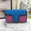 女性のショルダーバッグ高級ファッションブランド476433 Min Multicolor Marmont Bag 16.5 * 10.2 * 5.1cm