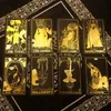 Schwarzer Goldfolie Tarot-Kartenspiele Kunststoff wasserdichte Tarot Full English Edition Magier-Deck