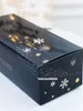 Gift Wrap 22.5*9.5*7.5cm Stamping Snowflake Black Biscuits Box Bakery Macaron Pastry Cookies Packaging Paper Boxes 50pcs/lot