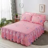 Mediterranean Romantic Bed Skirt Princess Lace Bedspread Mattress Dust Cover Bed Sheet Big Size ( No Include Pillowcase ) F0029 210420