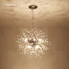 Romantico Dandelion Chandelier Modern Art Decor G9 LED Lampada a sospensione Sala da pranzo Hotel Illuminazione di cristallo di lusso per interni Round 8 9 12 16 Lights