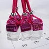 Cube Hollow Car Bottle Bottle Retrovisth Ornament Ornament Soliving Air Scownener para ￳leos essenciais Fragr￢ncia Difusor Pingente de vidro vazio DH0987