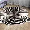 MUZZI zebra Printed Carpet PV Velvet Imitation Leather Rugs Animal Skins Natural Shape Carpets Decoration faux fur Mats130x180 211124