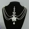 Silver Plated Crystal Indian Hair Accessories Head Jewelry Forehead Pieces Wedding Tiaras Bridal Chain 210701