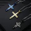 Cross Hanger Ketting Rvs Curb Cubaanse Link Goud Zilver Kleur Unisex's Gebogen Ketting Crucifix Unisex Mannen Vrouwen