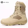 Winter Men Boots Tactical Wojskowy Specjalna Force Wodoodporna Skóra Desert Work Shoes Męska bojowa armia kostka boot 210820