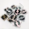 Partihandel Fulffy 25mm Mink Lash 3D False Eyelash Ankomst mig 25 mm långvariga fransar Naturliga ögonfransar Rundlåda Förpackning