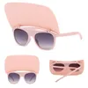 Handige rand zonnebril pure kleuren frame met turn up down large cap-piek bril mode vrouwen outdoor eyewear