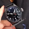 46mm IW500433 7 Gün Güç Rezervi Otomatik Erkek İzle PVD Stell Tüm Siyah Numarası Beyaz Markerler Naylon Deri 2022 Saatler Puretime E103A1