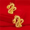 Micro zircon inlagda drake hänge kedja halsband 18k gul guld fylld män smycken cool gåva