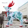 Utomhus Nyår Dekorationer Reklam Uppblåsbara Reindeer Replica 5m Jul Cartoon Animal Air Blown Deer Rudolph Ballong för evenemang