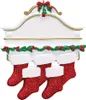 Resin Personalized Stocking Socks Family Of 2 3 4 5 6 7 8 Christmas Tree Ornament Creative Decorations Pendants HH21-625