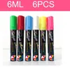 Highlighters 6st Candy Färg Highlighter Fluorescerande penna Flytande Kritmarkör för LED-skrivbordsmålning Graffiti Office Supply