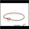 Bracelets porte-bonheur livraison directe 2021 belles femmes or rose 18 carats M chaîne serpent Fit Sier breloques perles européennes Bracelet bricolage fabrication de bijoux N86