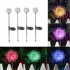 2022 Ny Juldekoration Färglampor Solar Powered Firework Starburst LED Stake Light Garden Bröllopsfest Utomhus Halloween Ambient Light