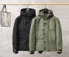 Hommes à capuche manteau en duvet épais sport coupe-vent imperméable Parkas poche conception noir vert extérieur veste taille 12345