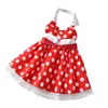 Polka Dots Dziewczyny Sukienka Maluch Dzieci Dziewczynek Koronki Bez Rękawów Dress Dress Stroje Letnie Odzież Vestidos Q0716