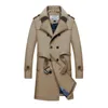 Mäns Trench Coats Coat Men Classic Double Breasted Mens Lång Kläder Jackor British Style Overcoat M-4XL Storlek