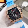 Fashion Men Women Watch Rubber Skeleton Diamond Watches Couple Gifts Iced Out Clock Montre De Luxe