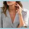 Necklaces & Pendants Jewelryboho Lariat Necklace Long Y Shape Cone Pendant Sequins Beads Wrap Coin Choker For Women Jewelry Chokers Drop Del