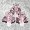 Tigela cor-de-rosa do vidro da forma do coração do amor para a tubulação de água do narguilé de bongo 14mm 18mm masculino Bubbler Óleo de óleo Dab