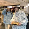 Jaquetas masculinas usam casaco quente impressão lã fleece masculino 2021 outono inverno estilo harajuku casaco de tendência coreana para casais