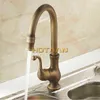 Rubinetto da cucina Ottone antico Girevole Bagno Lavabo Miscelatore Rubinetto Gru, torneira YT-6034 211108