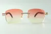 Exquisite classic endless diamond sunglasses 3524025, natural black buffalo horn temples glasses, size: 18-140 mm