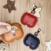 Leather Earphone Bags TPU Case for Apple Airpods 12 Pro Wireless Earbuds Protective Cover With Key Chain