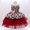 Bowknot Dress Baby Girls Princess Flower Lace tutu Children Bridemaid For Wedding Party Prom es 210508