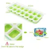 4 Paket Buz Küpü Tepsileri Mutfak Aletleri Dayanıklı Esnek Silikon 14 Küpler Tepsiler LID ile Dondurucu Süper Kolay Yayın İstiflenebilir BPA Ücretsiz