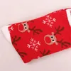Juldekorationer strumpor vinterben varmare Xmas hjort snöflinga festlig röd tecknad tryckta sockningar