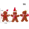 Gingerbread Man Christmas Pendant Dekoration Cookie Doll Plush Santa Tree Widget Ornaments Xmas levererar ZC637