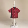 チルドレン039Sシャツ夏のファッションレジャーチルドレンシャツ子供キッズベビーシャツのトップスストライプ男の子服ボーイブラウス9988611