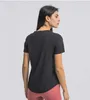 Tabbus de chair de yoga L16 Couleur solide Fashion Casual Fashion Fashion Bodybuilding T-shirt Women Gym Running Fitness Workout Sport TE1268376