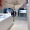 Solid 925 Sterling Silver Blue Hot Air Balloon Pendant Charm Bead Fits European Pandora Jewelry Charm Beads Bracelets