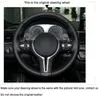 Capa de volante de carro DIY preto genuíno couro camurça para bmw f87 m2 f80 m3 f82 m4 m5 f12 f13 m6 f85 x5 m f86 x6 m f33 f86 m